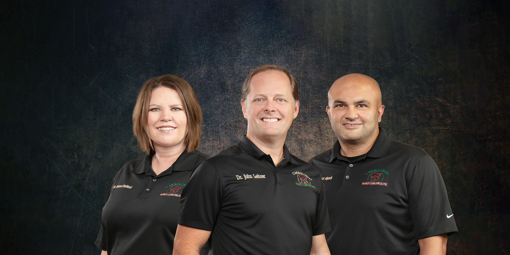 Chiropractor Carrollton TX John Lehrer & Sharon Stafford & Ashraf Aljundi HP Slider image